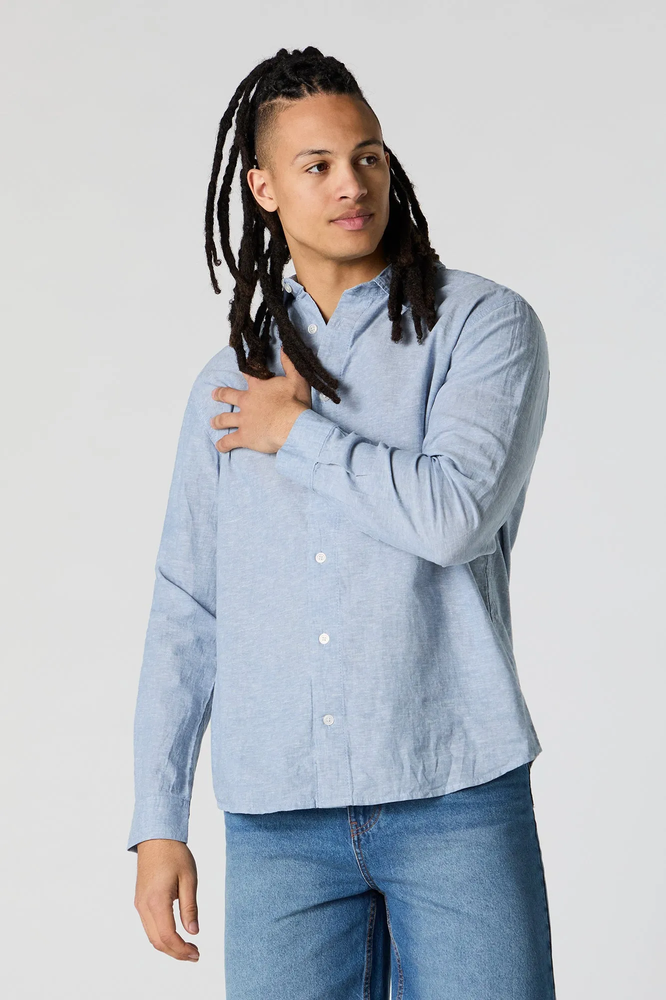 Haut boutonné en lin sold by Urban Planet product image thumbnail 4