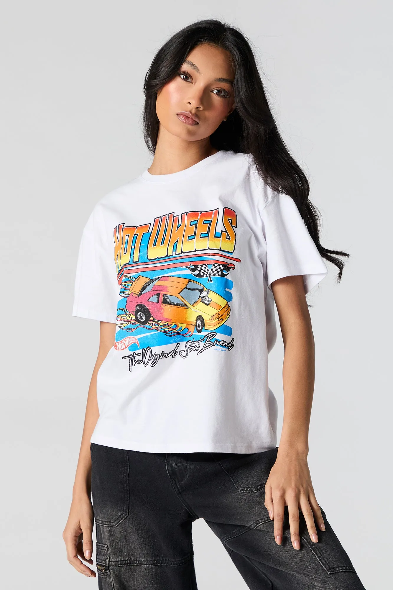 Hot Wheels™ White Graphic Boyfriend T-Shirt sold by Urban Planet product image thumbnail 2