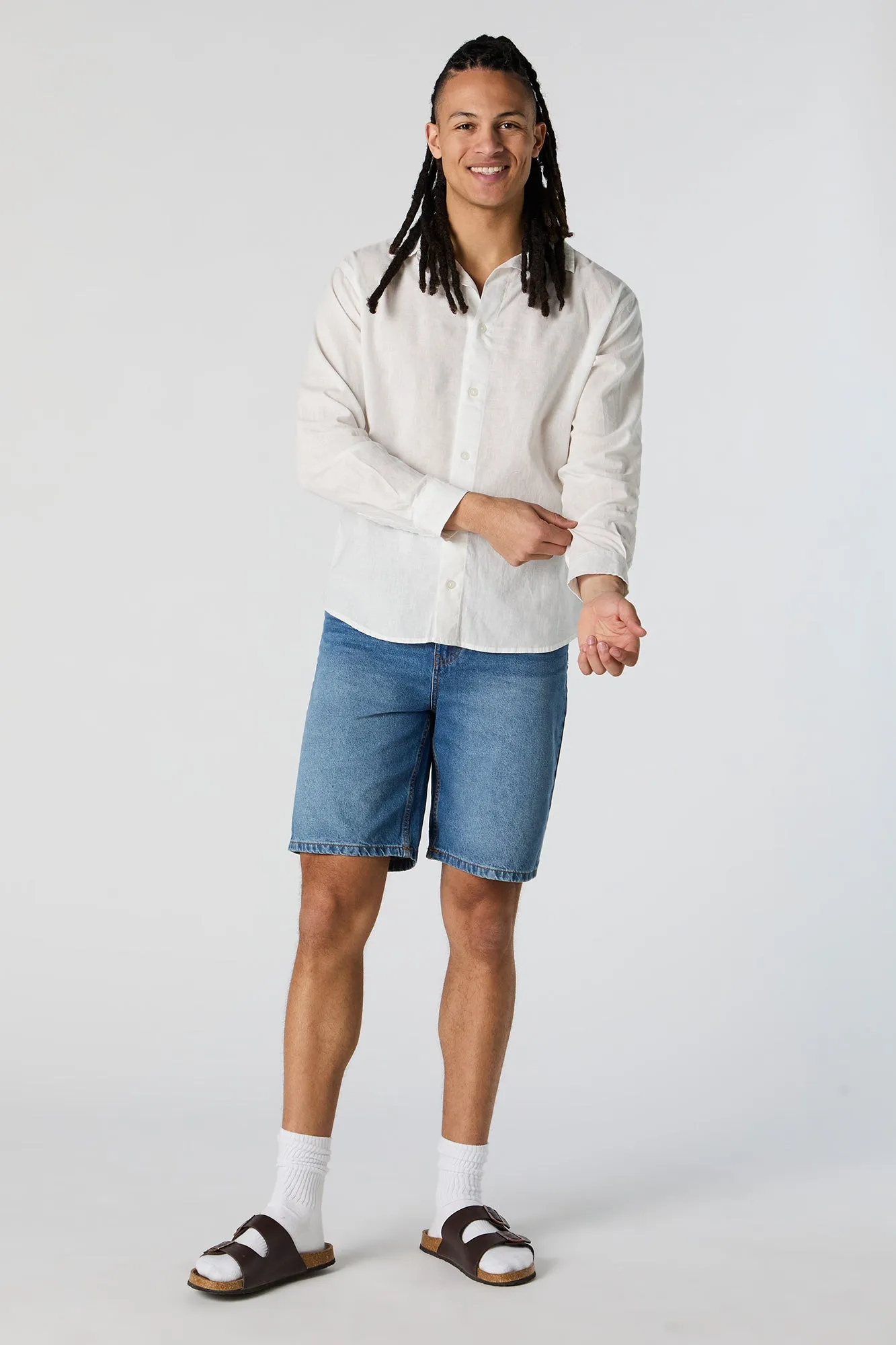 Haut boutonné en lin sold by Urban Planet product image thumbnail 3