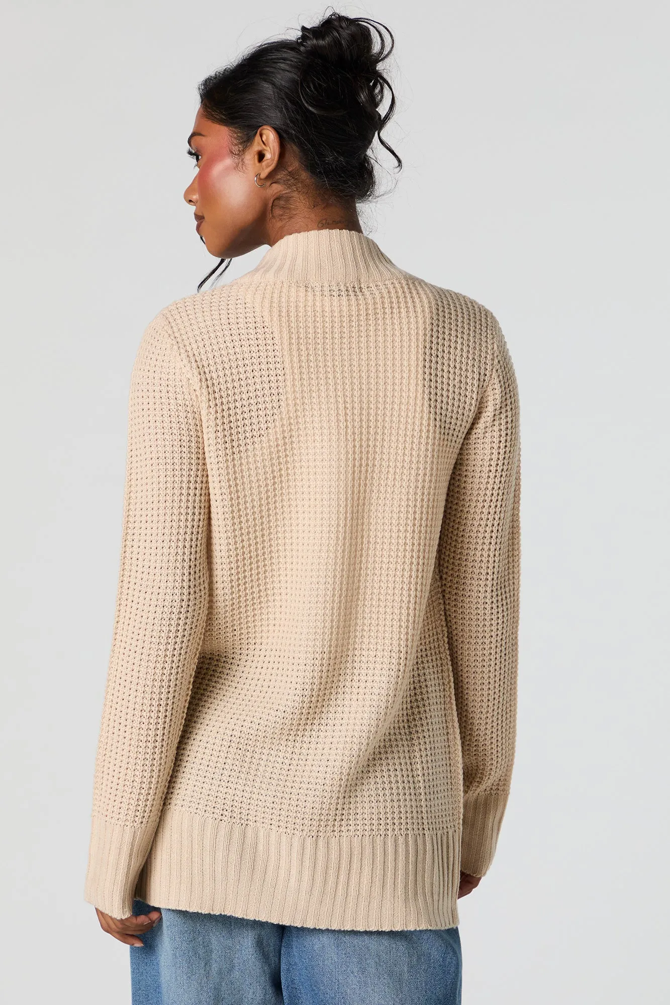 Waffle Knit Open Front Cardigan sold by Urban Planet product image thumbnail 2