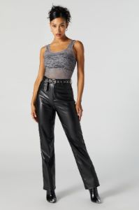 Grey Abstract Lace Bodysuit sold by Urban Planet