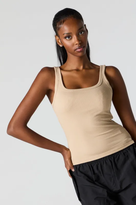 Ribbed Scoop Neck Tank sold by Urban Planet