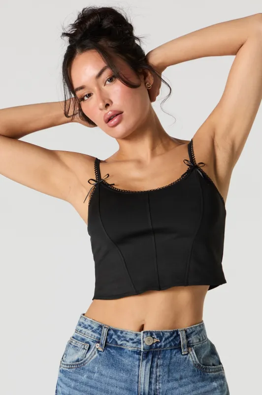 Lace Bow Trim Corset Style Tank sold by Urban Planet