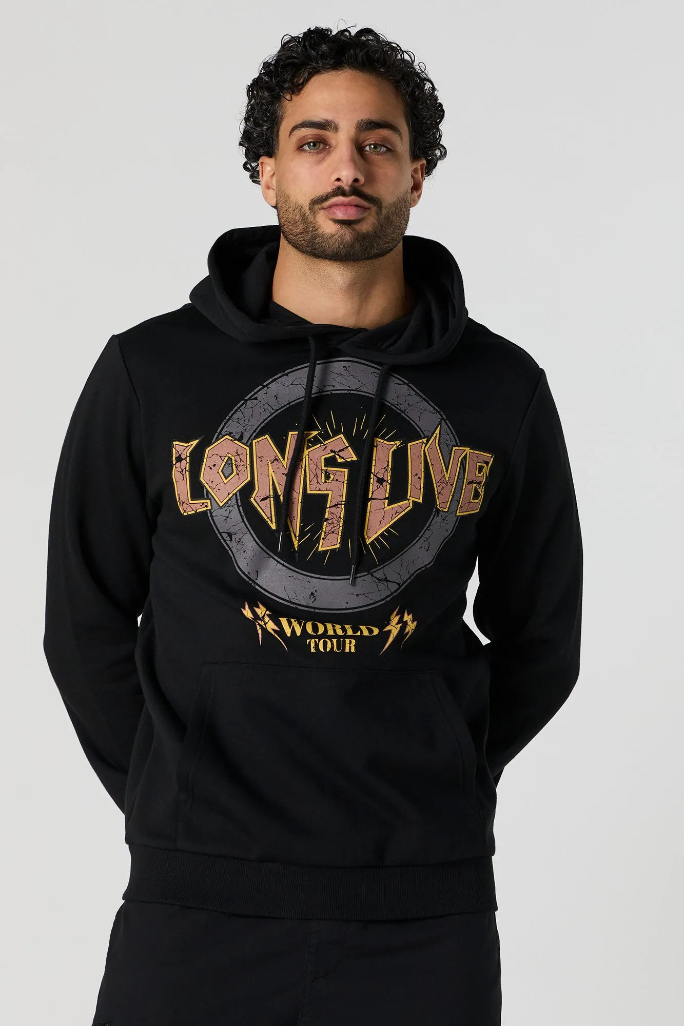 Haut à capuchon en molleton avec imprimé Long Live sold by Urban Planet