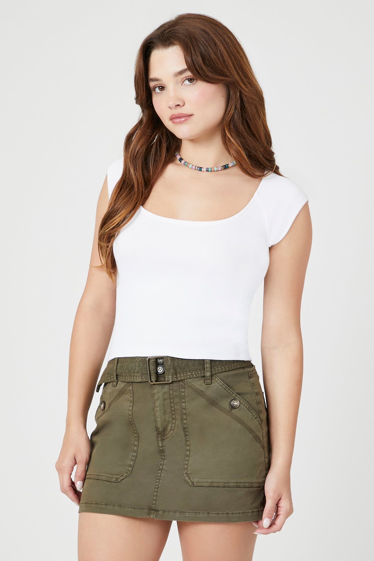 Belted Cargo Mini Skirt sold by Urban Planet