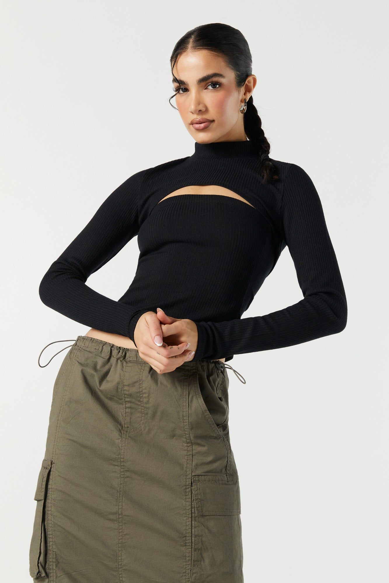 Ribbed 2 Piece Mock Neck Tube Top sold by Urban Planet product image thumbnail 4