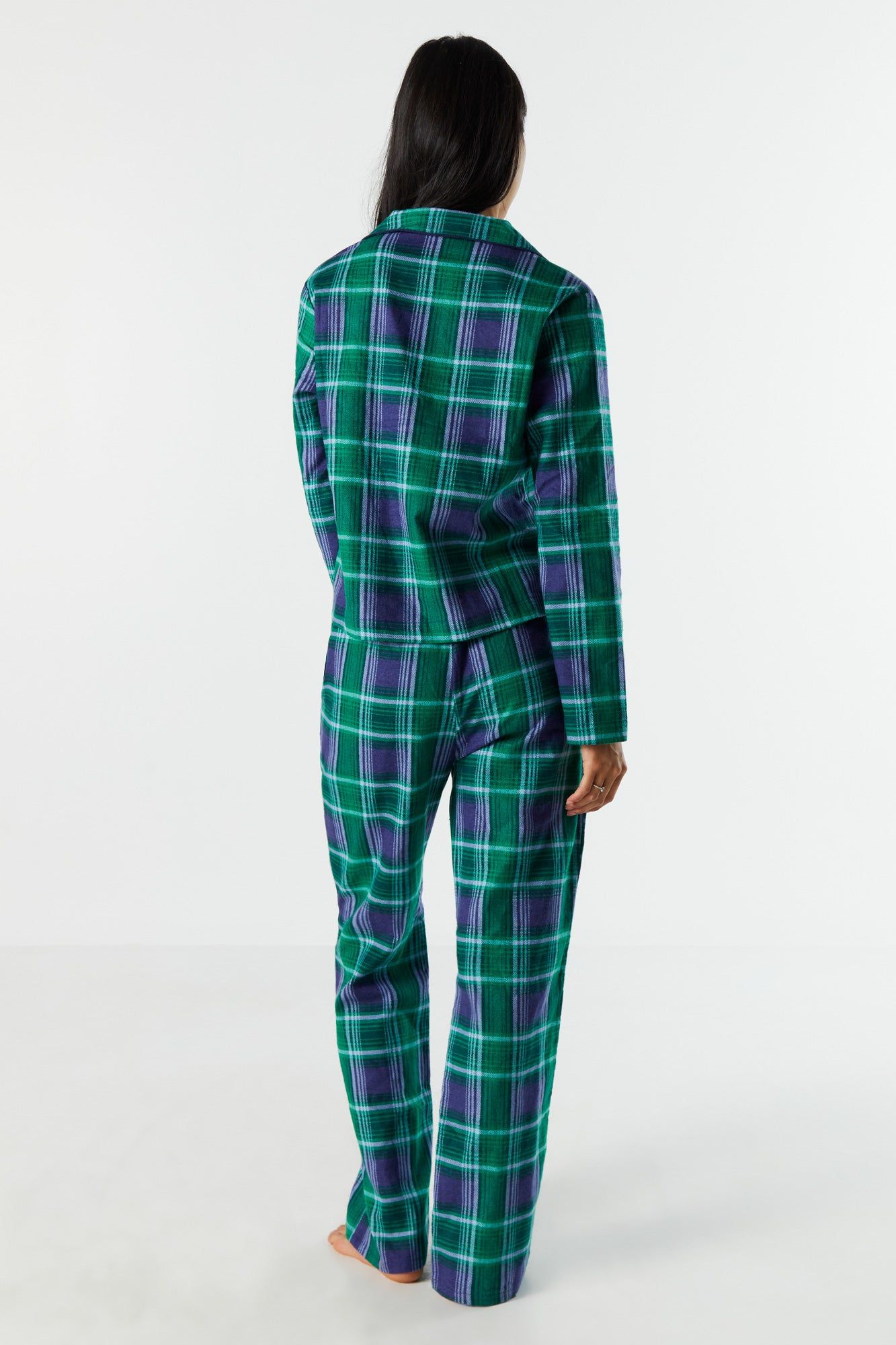 Plaid Print Flannel Pajama Pant sold by Urban Planet product image thumbnail 3