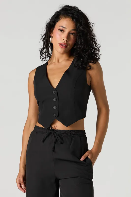 Veste boutonnée courte à encolure en V sold by Urban Planet