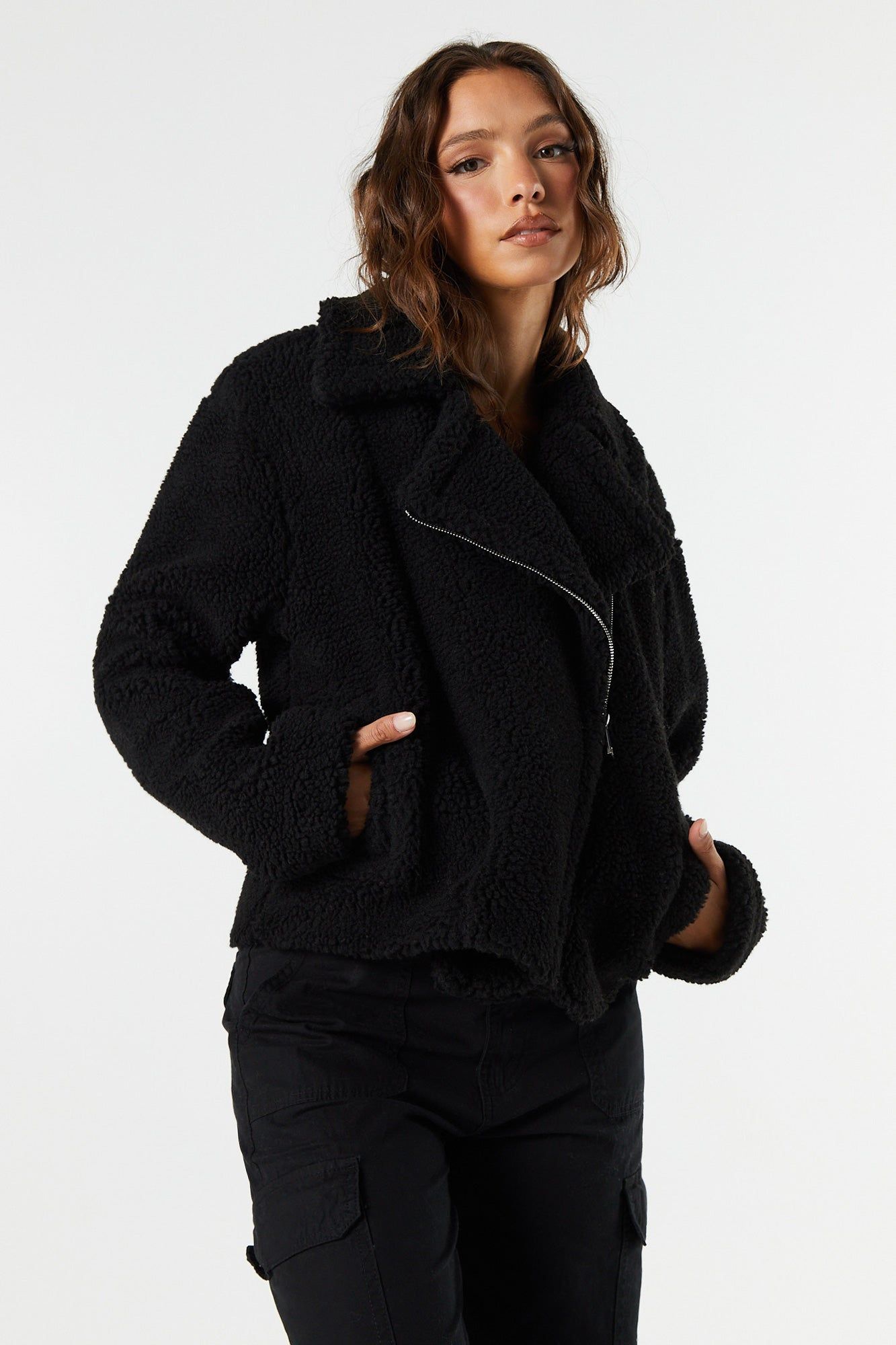 Plush Biker Jacket sold by Urban Planet product image thumbnail 4
