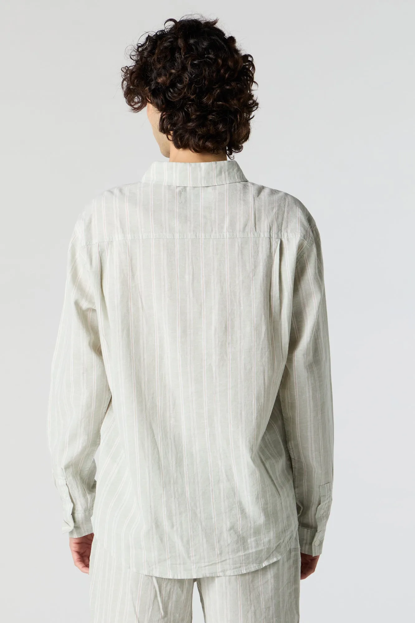 Haut boutonné en lin rayé sold by Urban Planet product image thumbnail 2