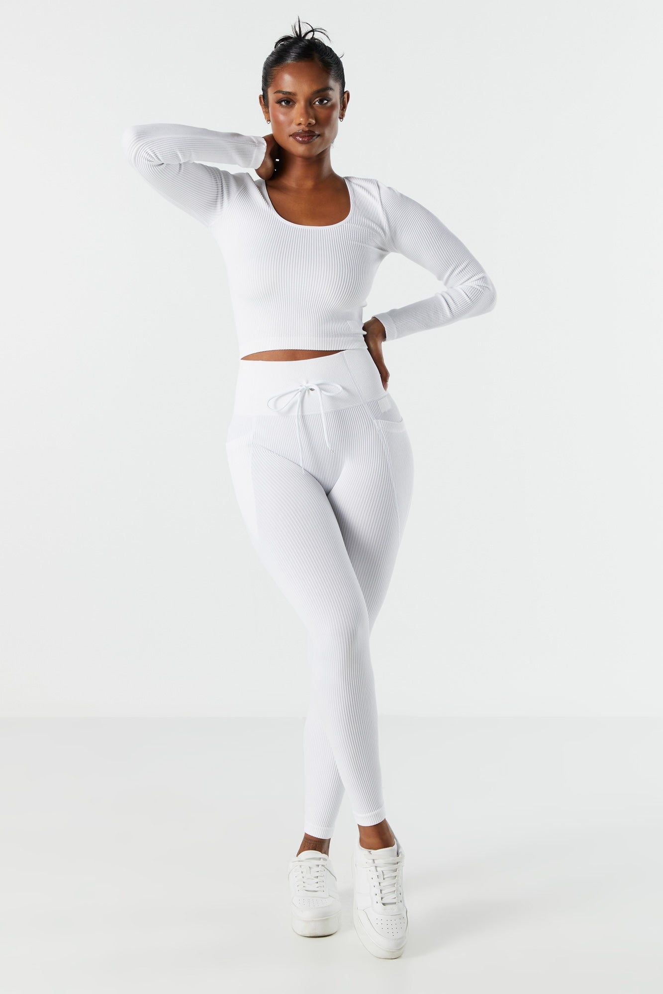 Legging Sommer Ray Active côtelé sans couture avec poches latérales sold by Urban Planet