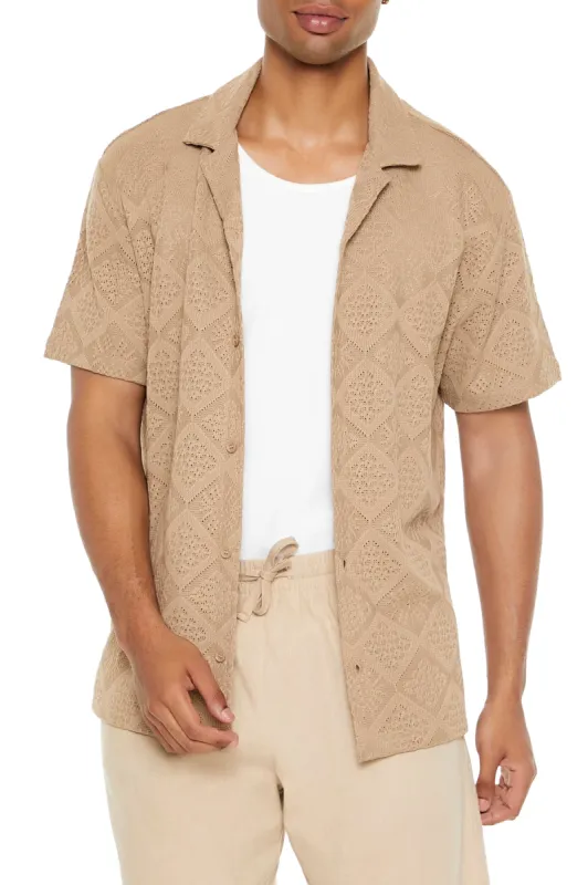 Textured Ornate Button-Up Top sold by Urban Planet