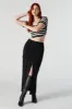 Ribbed Striped Knit Cropped Short Sleeve Top sold by Urban Planet