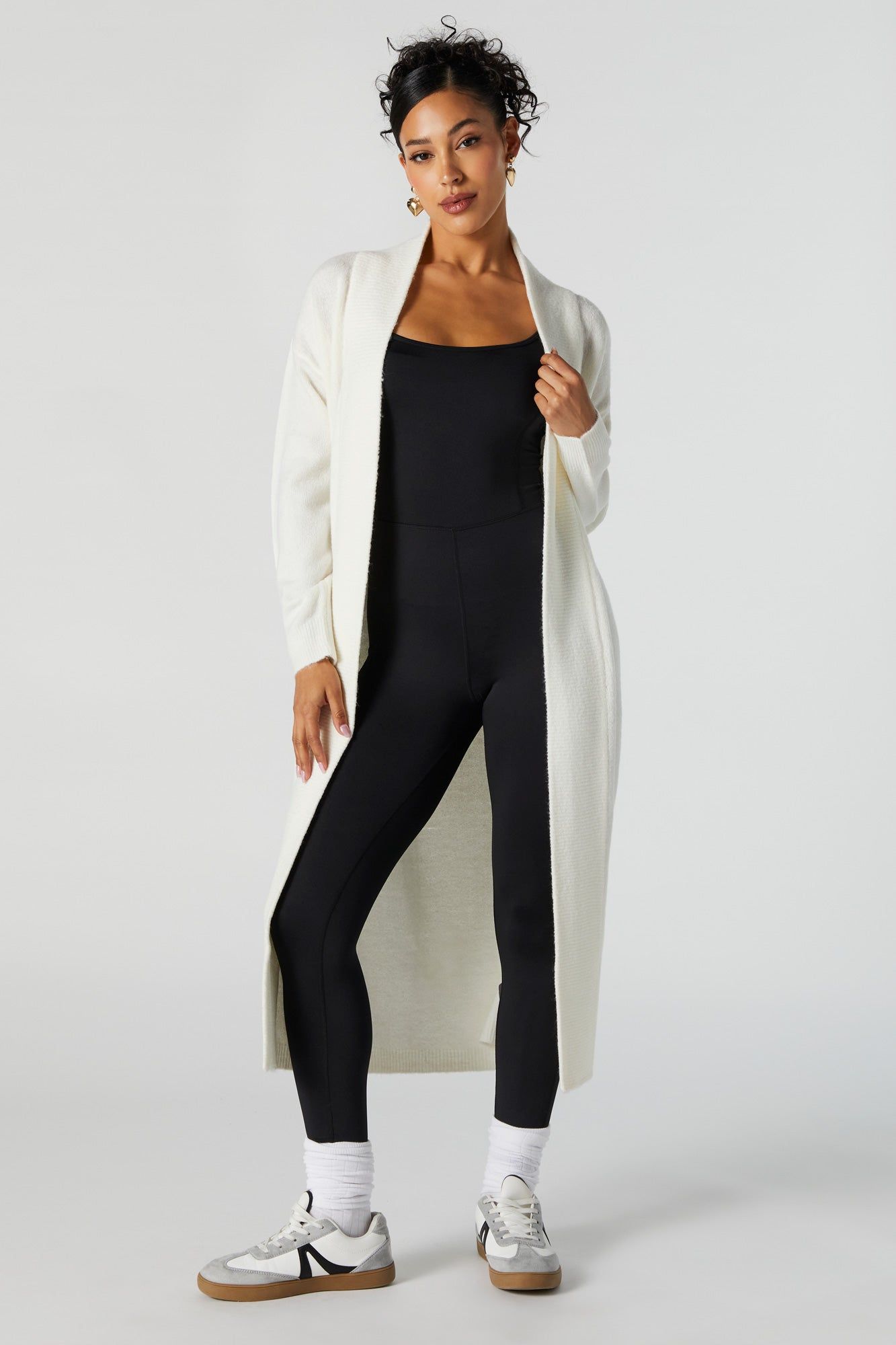 Mossy Open Front Longline Cardigan sold by Urban Planet