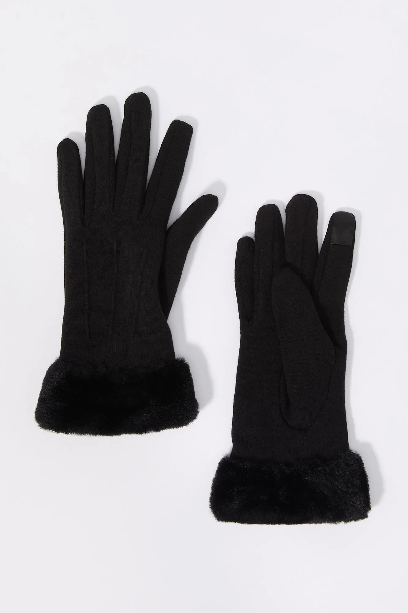 Gants à écran tactile avec liséré de similifourrure sold by Urban Planet product image thumbnail 3