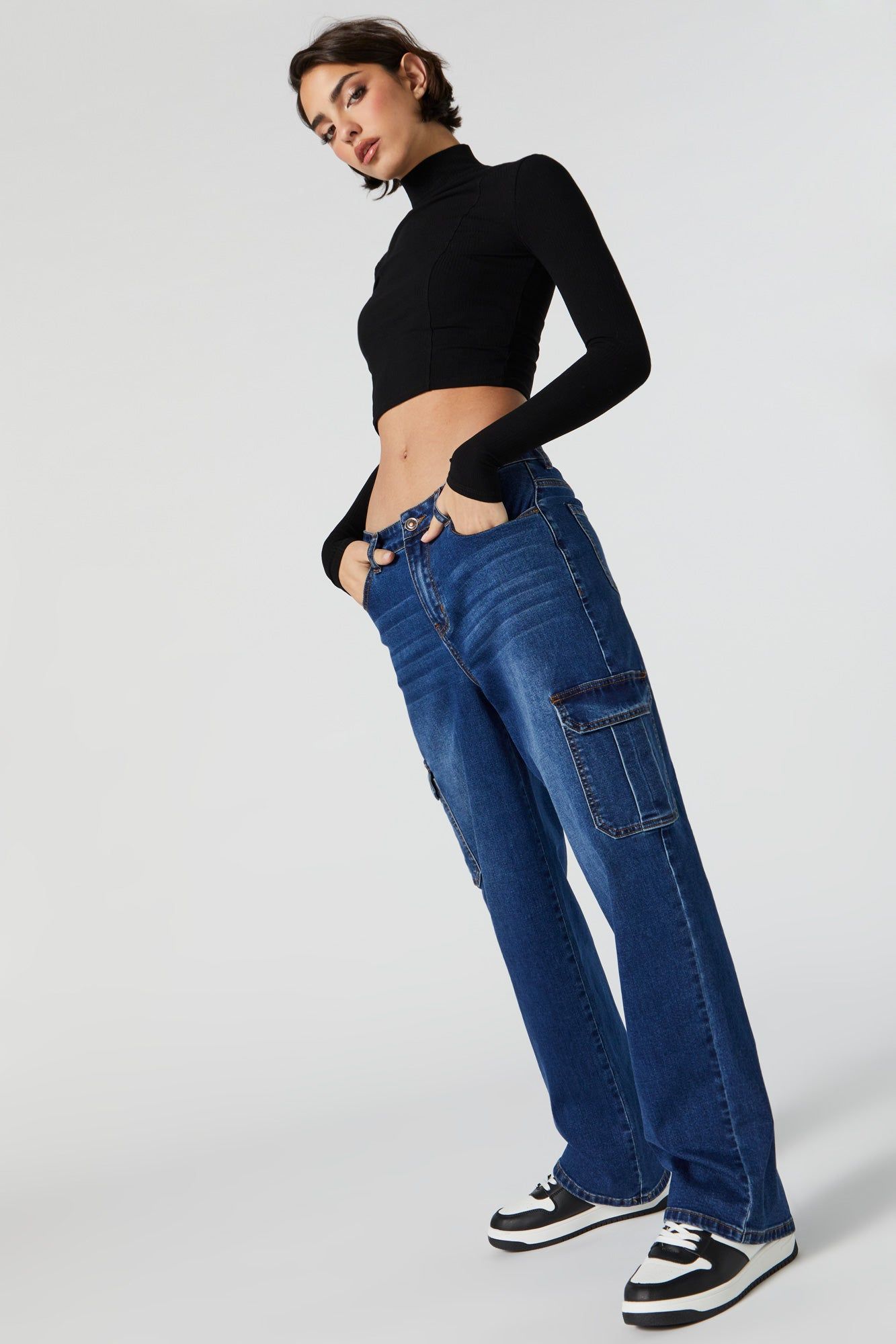 Medium Wash Cargo Jean sold by Urban Planet