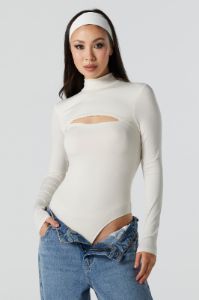 Contour Cut Out Mock Neck Bodysuit sold by Urban Planet