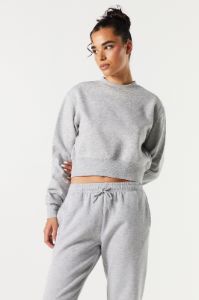 Fleece Cropped Sweatshirt sold by Urban Planet