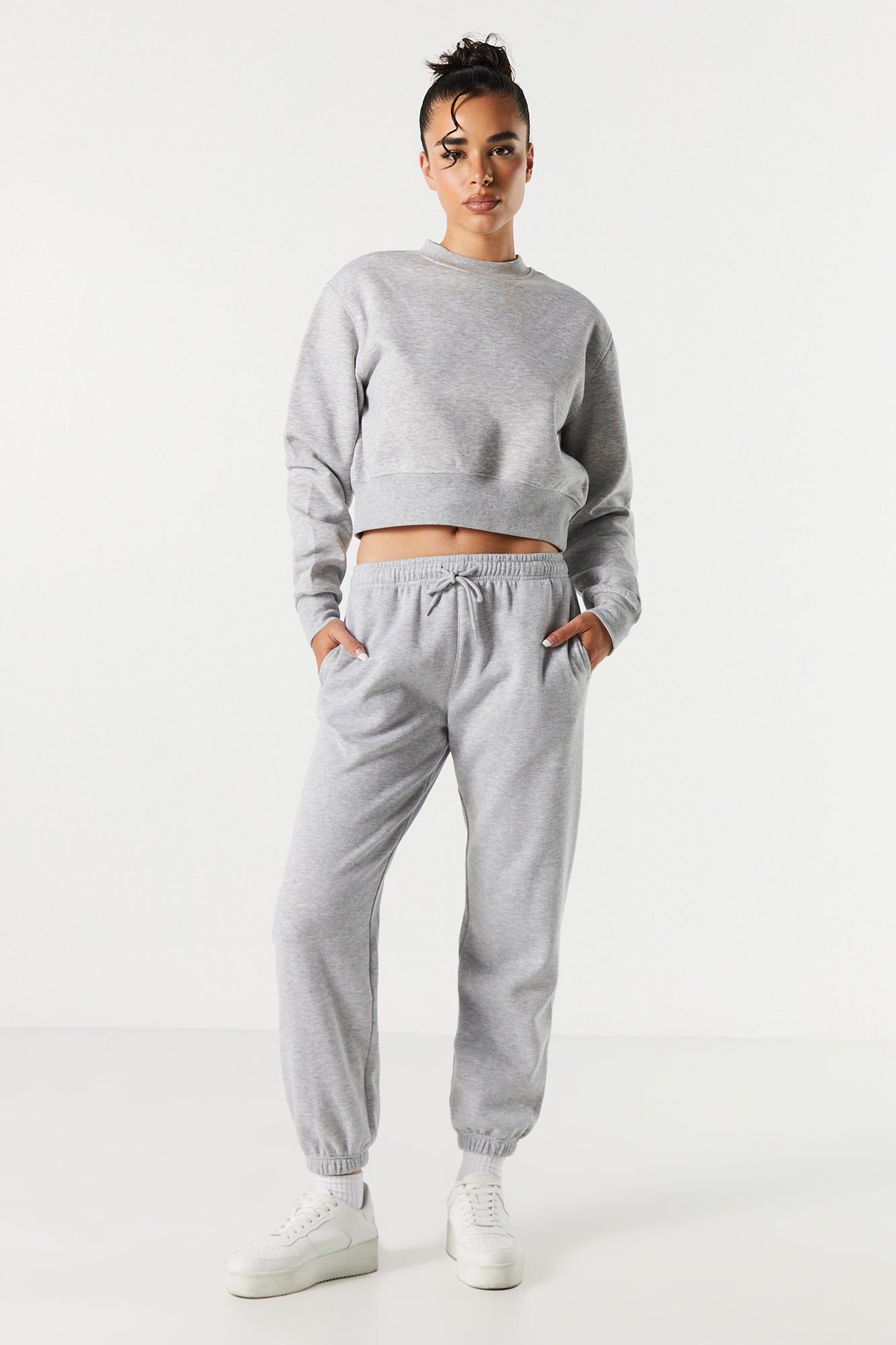 Fleece Cropped Sweatshirt sold by Urban Planet product image thumbnail 3