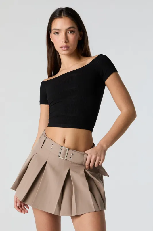 Pleated Belted Mini Skort sold by Urban Planet