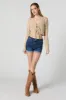 Crochet Front Tie Cropped Long Sleeve Top sold by Urban Planet