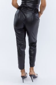 Pantalon à taille haute cintrée en similicuir avec ceinture sold by Urban Planet