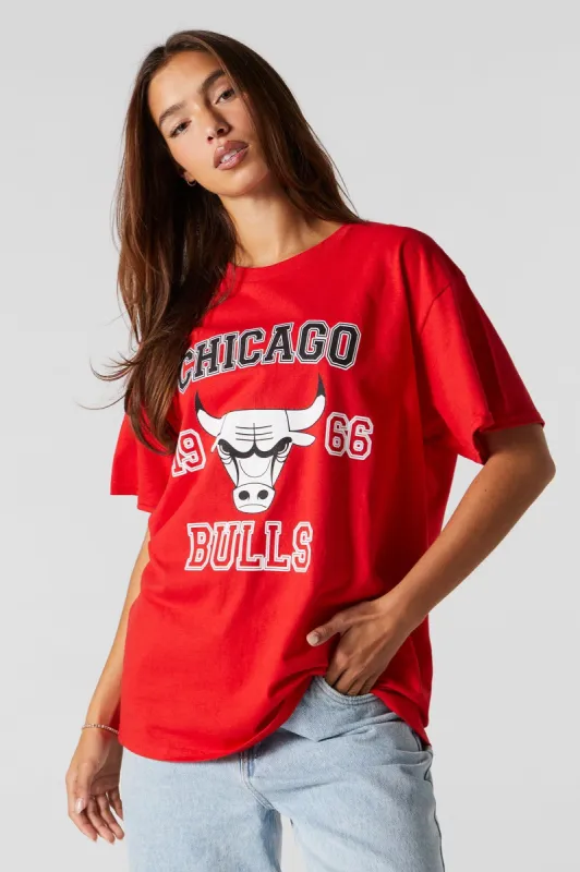T-shirt de coupe garçonne à imprimé Chicago sold by Urban Planet