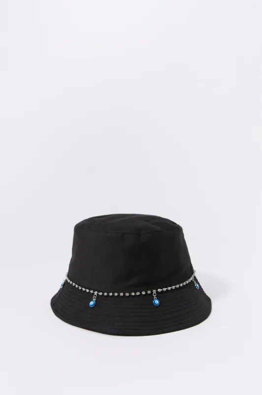 Chapeau cloche avec chaîne à breloque Mauvais oeil en pierres du Rhin sold by Urban Planet