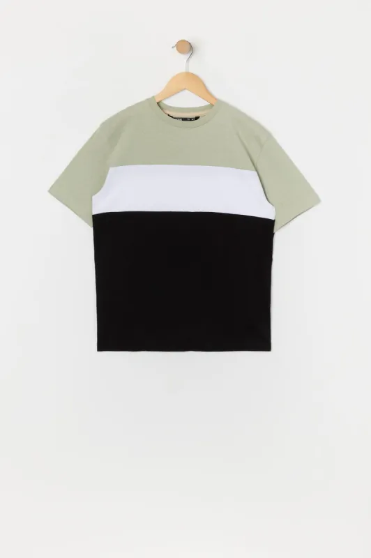 T-shirt rayé avec blocs de couleurs pour garçon sold by Urban Planet