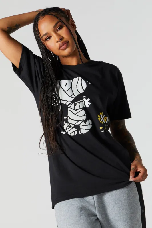Snoopy Mummy Graphic Boyfriend T-Shirt sold by Urban Planet