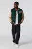 Blouson de style universitaire avec manches en similicuir et motif brodé sold by Urban Planet