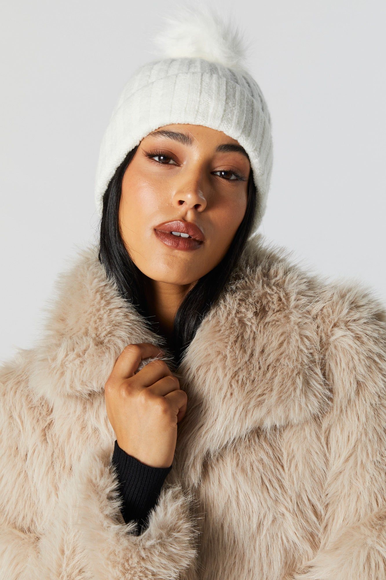 Ribbed Knit Beanie with Pom Pom sold by Urban Planet