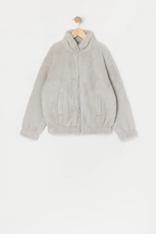 Plush Bomber Jacket sold by Urban Planet