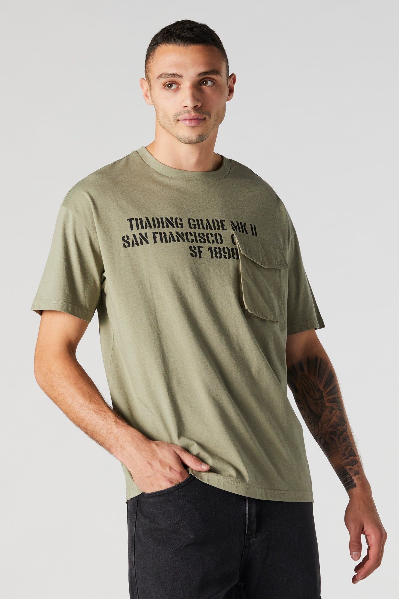 Trading Grade Chest Pocket T-Shirt sold by Urban Planet