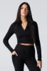 Active Seamless Ribbed Zip-Up Long Sleeve Top sold by Urban Planet