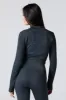 Active Seamless Ribbed Zip-Up Long Sleeve Top sold by Urban Planet