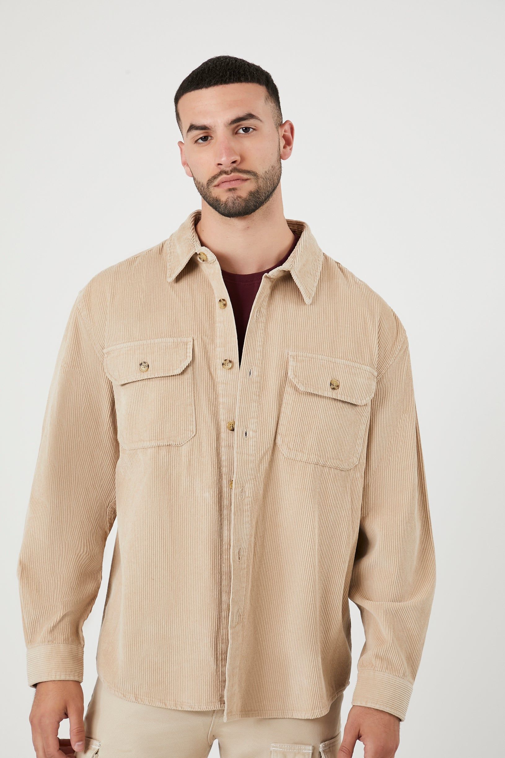 Corduroy Button-Up Top sold by Urban Planet