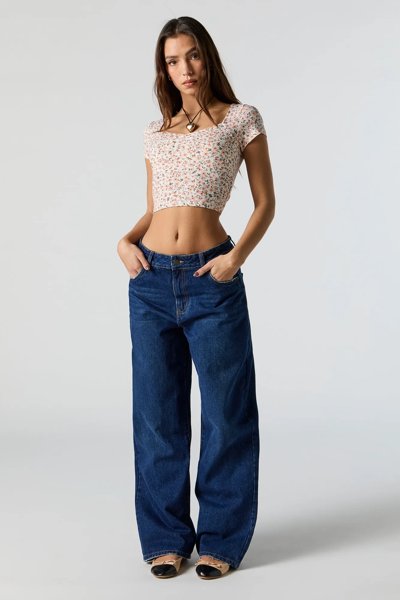 Floral Sweetheart Crop Top sold by Urban Planet product image thumbnail 3
