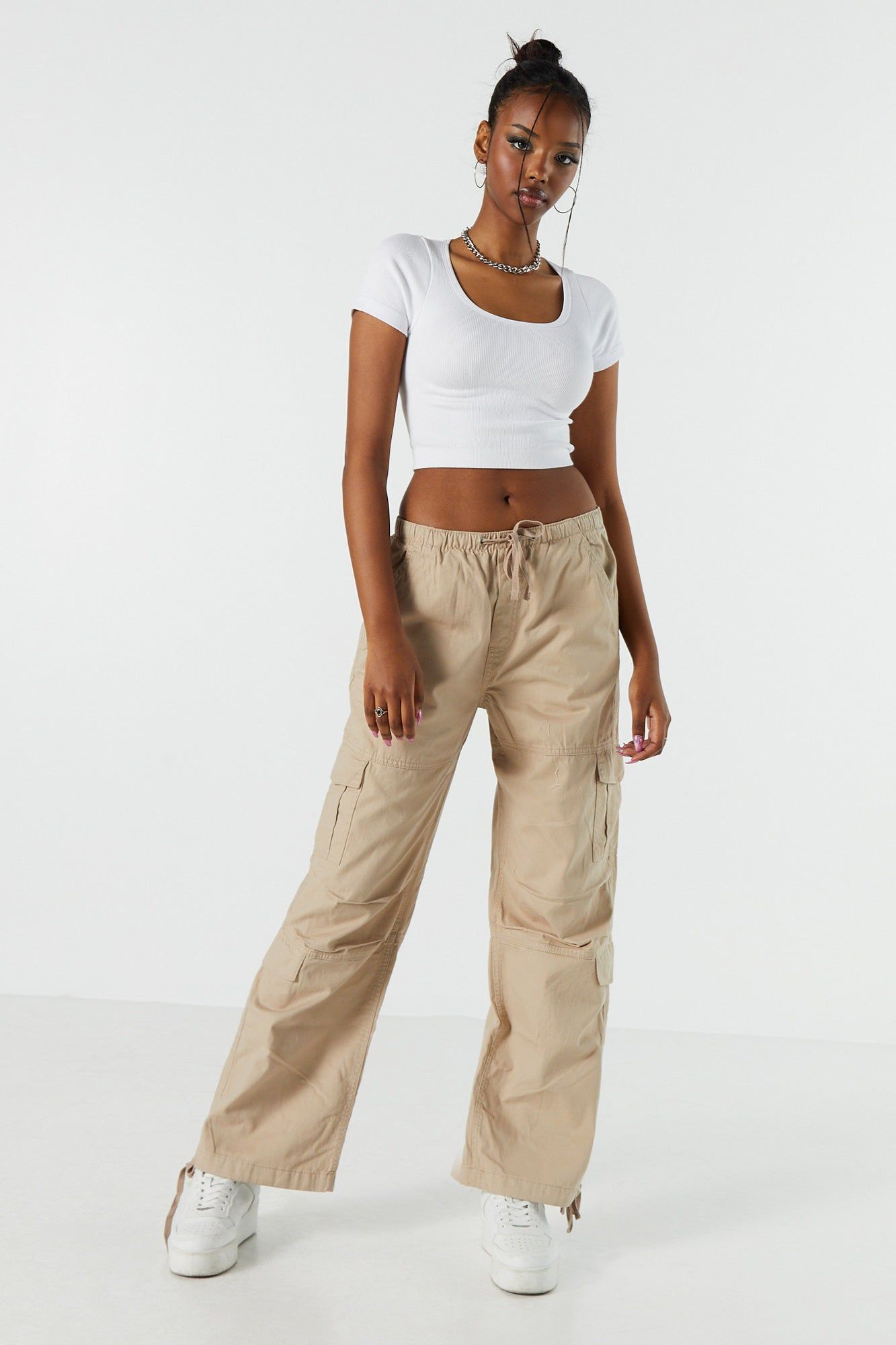 Pantalon cargo parachute en sergé avec poches multiples sold by Urban Planet product image thumbnail 10