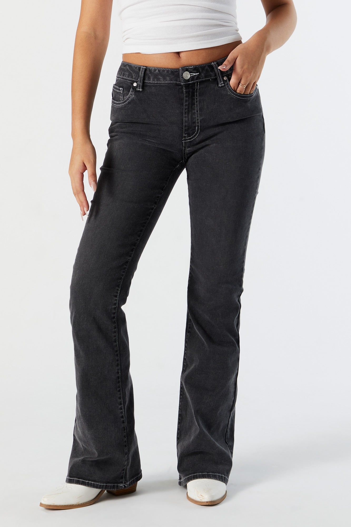Austin Black Wash Flare Jean sold by Urban Planet product image thumbnail 2