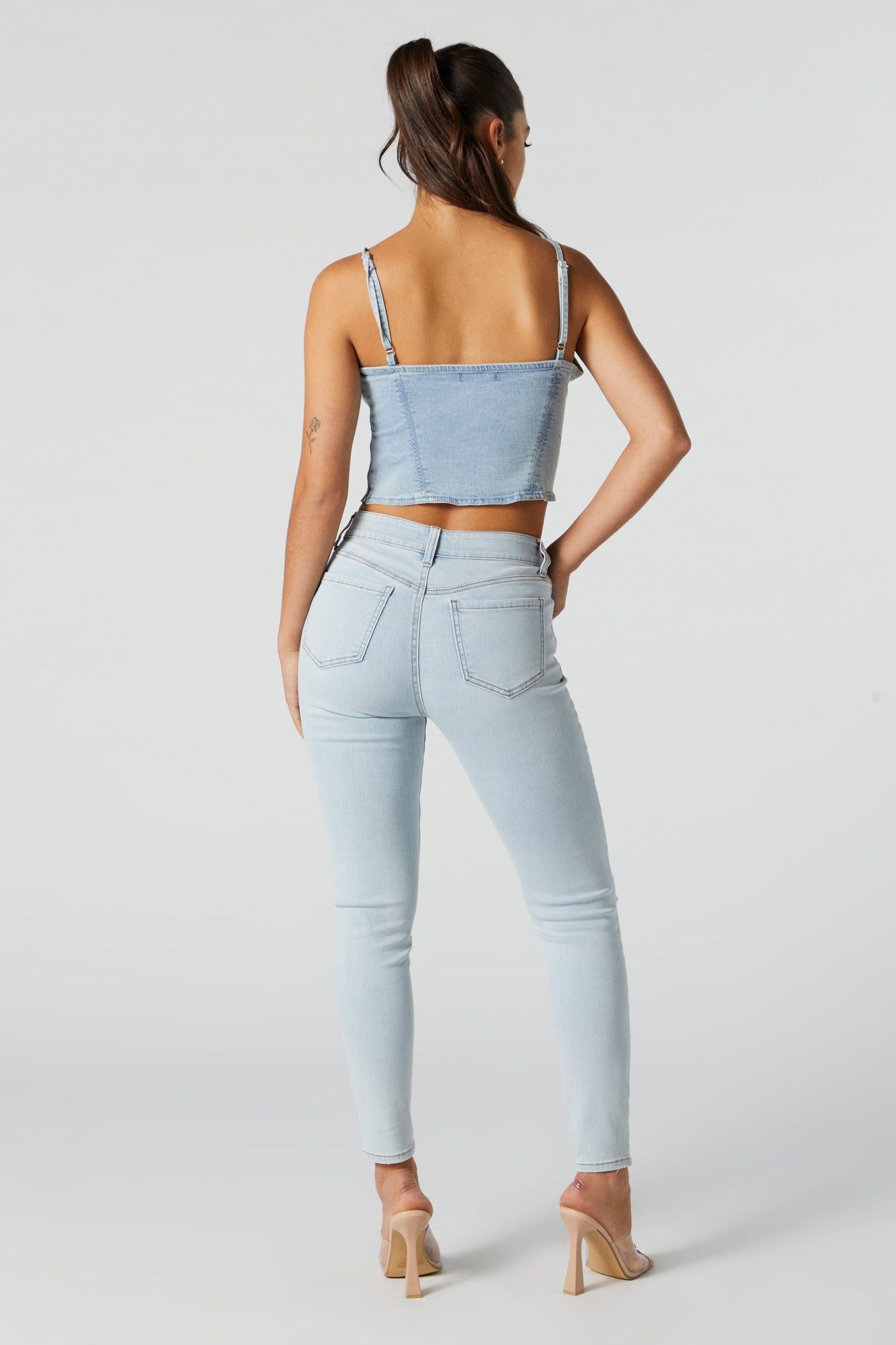 Miami Light Wash Distressed Low Rise Skinny Jean sold by Urban Planet product image thumbnail 4