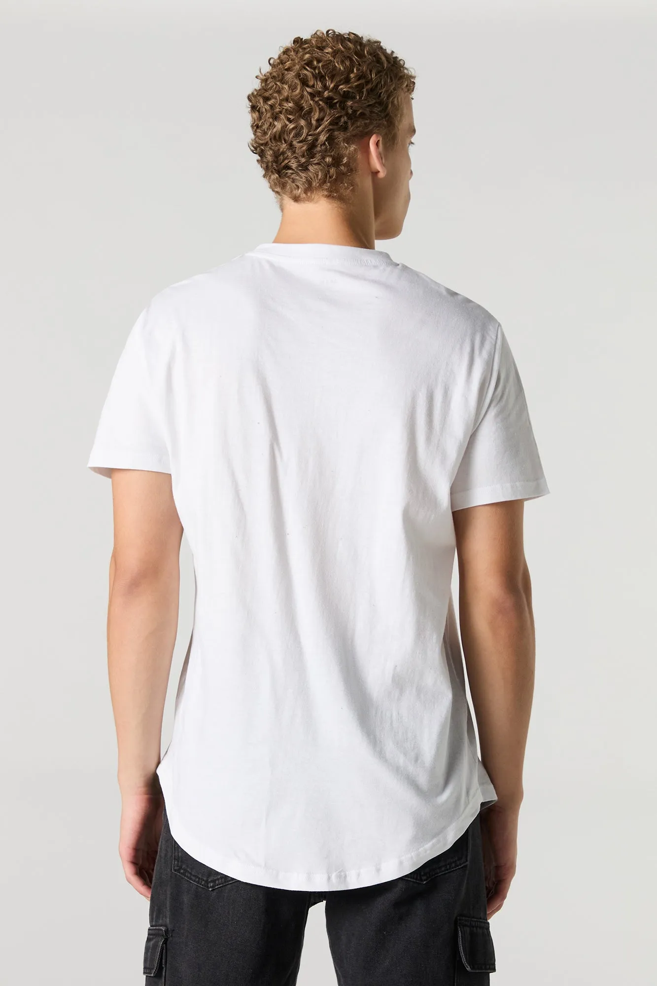 Solid Crewneck Curved Hem T-Shirt sold by Urban Planet product image thumbnail 2