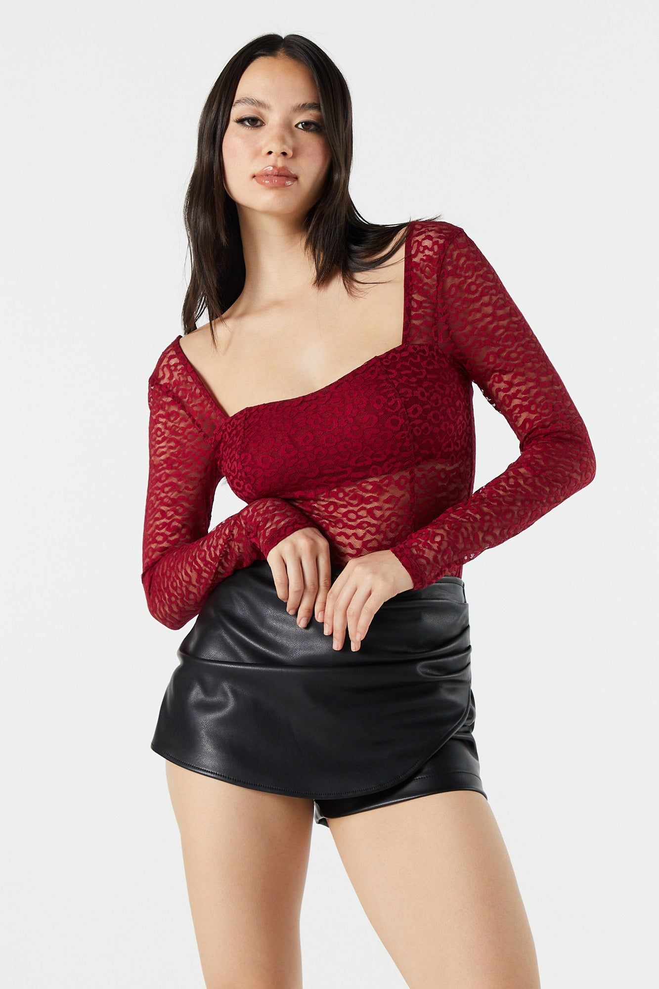 Maillot en filet avec motif guépard et décolleté en coeur sold by Urban Planet product image thumbnail 6