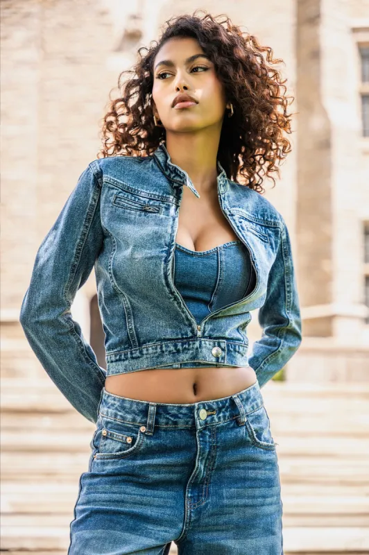 Moto Denim Jacket sold by Urban Planet