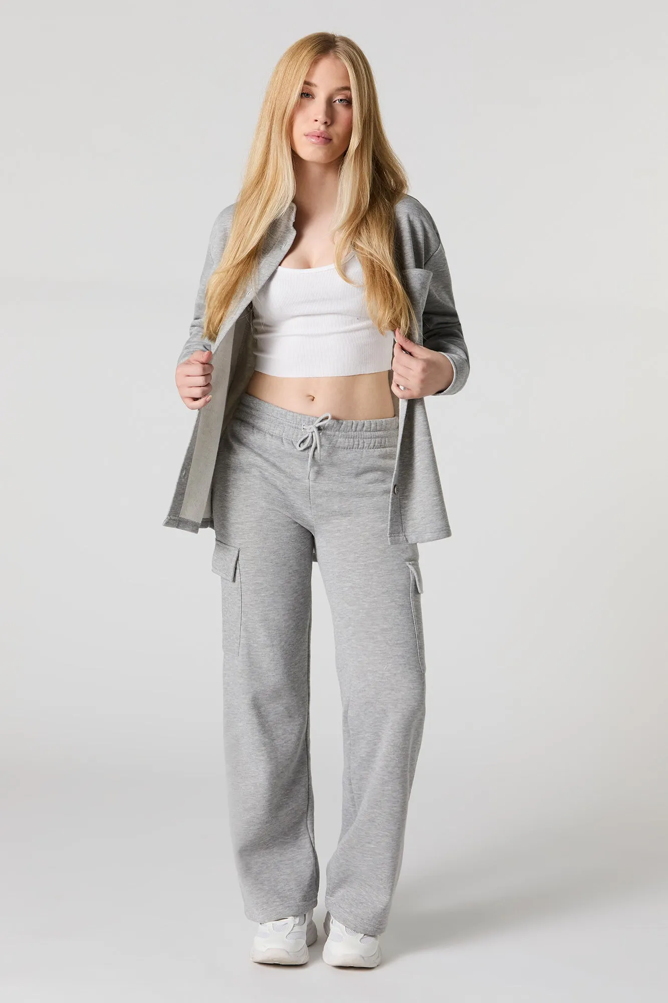 Pantalon cargo à jambe droite en molleton sold by Urban Planet product image thumbnail 4