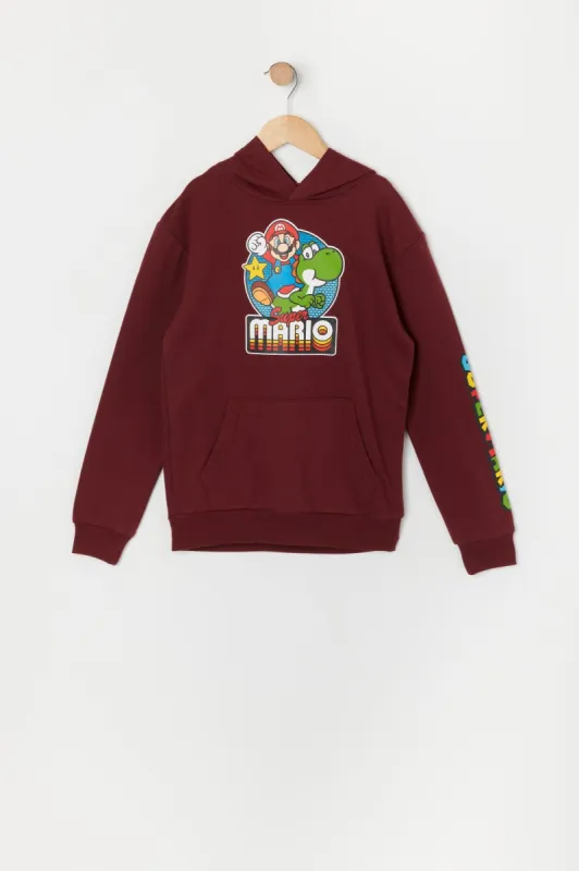 Boys Mario Graphic Fleece Hoodie sold by Urban Planet