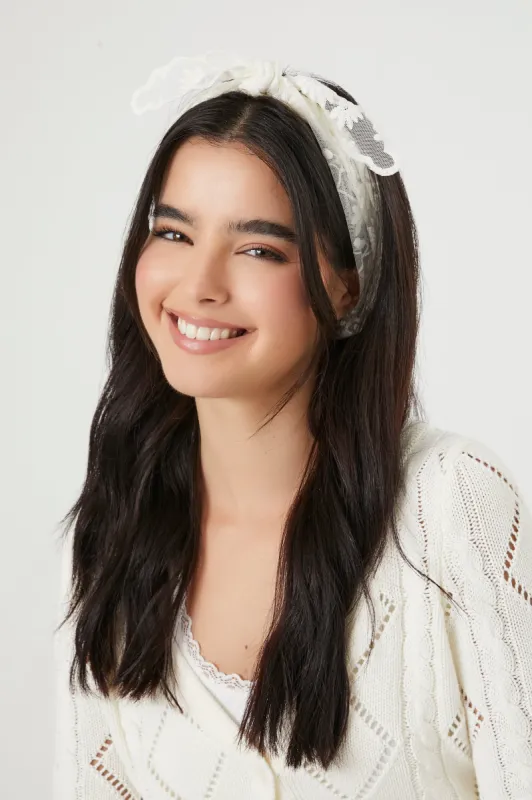 Sheer Floral Embroidered Headwrap made by Forever 21