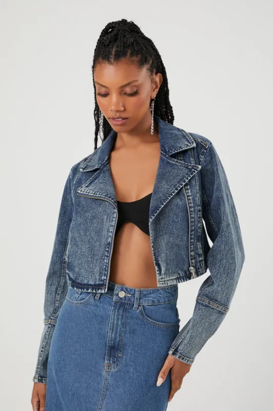 Denim Moto Jacket made by Forever 21