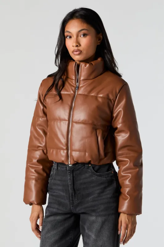 Blouson bouffant court en similicuir sold by Urban Planet
