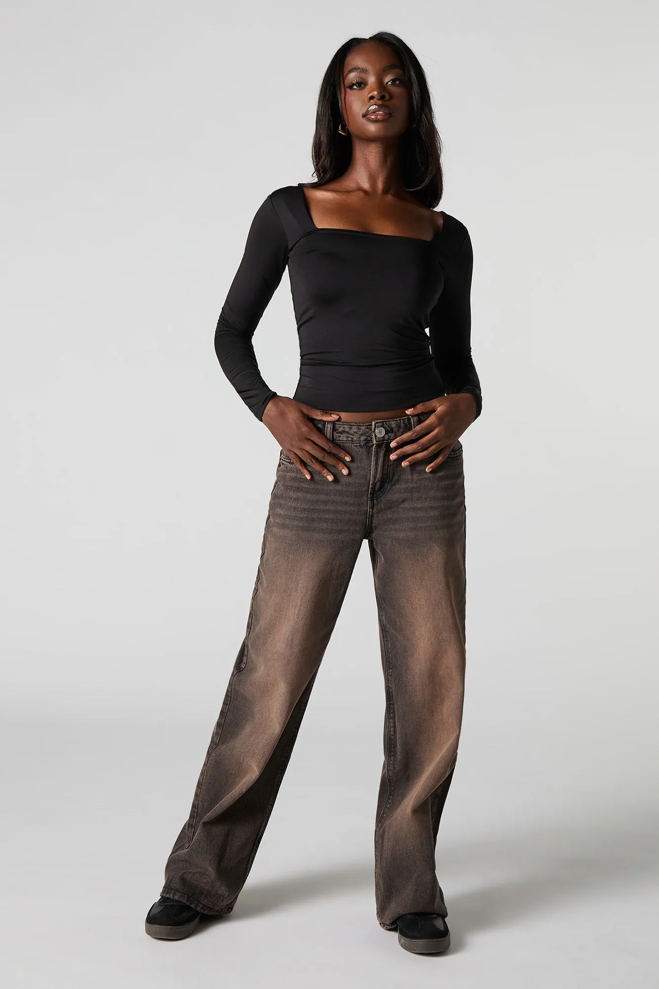 Contour Square Neck Long Sleeve Top sold by Urban Planet product image thumbnail 3